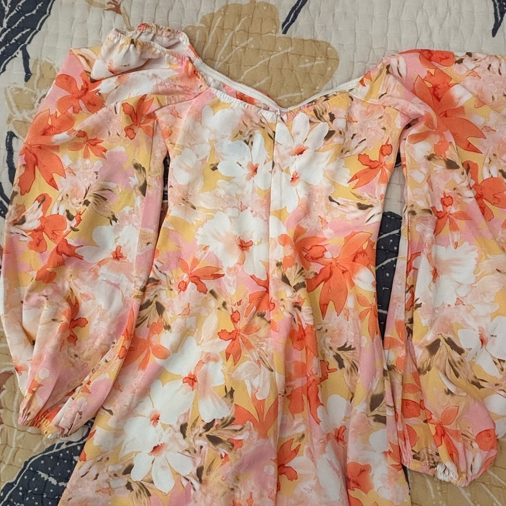 Hello Molly Floral Zippered Mini Dress Size XS - Picture 2 of 5